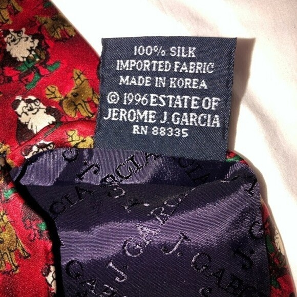 Vintage Jerry Garcia Silk Christmas Tie 1996 Grateful Dead Santa Reindeer Korea - Picture 5 of 8